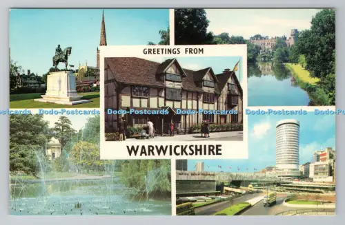 R791368 Grüße aus Warwickshire The Rotunda Birmingham Foto Präzisionsfarbe