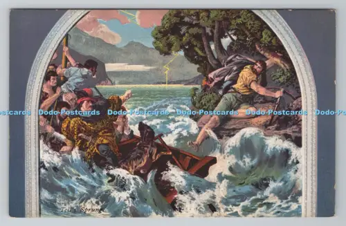 R802619 Tell Sprung Nach dem Wandgemalde von Dr. Stuckelberg in der Tellskapelle