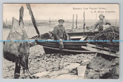 R803625 Lynmouth Hochseeangeln Bevan Lyn Valley Hotel C N Bevan 1908