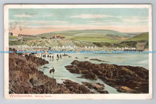 R803640 Woolacombe Bathing Sands The Pictorial Stationery London Peacock Autochr