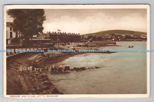 R803660 Swanage Parade and Stone Jetty PM Weston Super Mare Som 1954