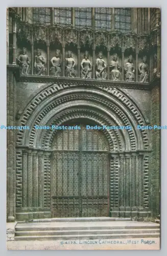 R803892 Lincoln Cathedral West Porch The Photochrom London Tunbridge Wells Celes