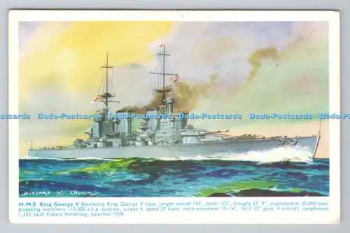 R803912 H M S King George V Schlachtschiff King George V Klasse J Salmon Sevenoaks Be