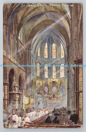 R803924 St James Spanish Place W Tuck Oilette London Churches 9474 Arthur C Payn