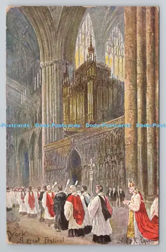 R803925 York A Great Festival Tuck Oilette English Cathedrals Ser III 9253 1923