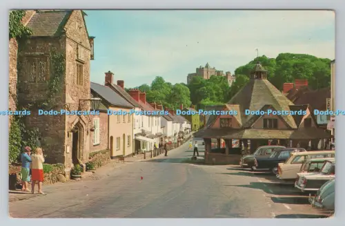 R803942 Dunster The Yarn Market and Castle High St The Photographic Greeting Car