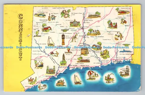 R803966 Conecticut The Map Clifford Scofield Color Productions Cheshire Carl Hol