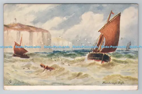 R803971 Flamborough Cliffs vor Scarborough Tuck Aquarette 6256 PM Havering 1908