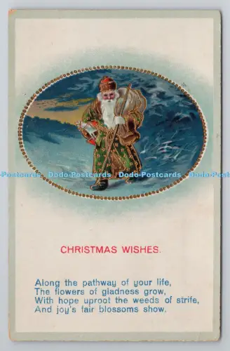 R804165 Weihnachtswünsche Weihnachtsmann Postkarte