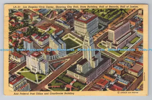 R804177 Los Angeles Civic Center Showing City Hall State Building Hall of Record