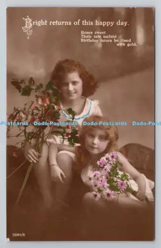 R804651 Helle Rückkehr seines glücklichen Tages. Mädchen. RP