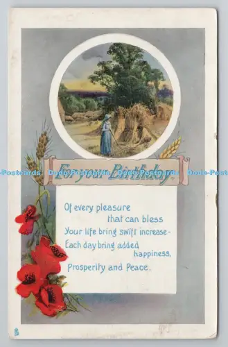 R804658 zum Geburtstag. Frau. Heuzeit. stecken. Gem. Nr. R. 1026