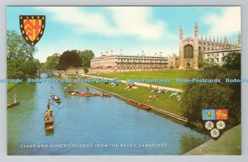 R804788 Cambridge. Clare und King Colleges von hinten. JU. Lachs. Sevenoaks