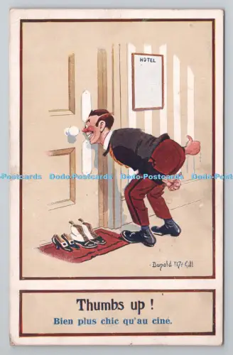 R804798 Daumen hoch. Inter Art. London. Serie Comique. Nr. 1477. Donald McGill