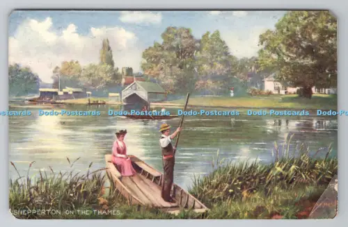 R804891 Shepperton. An der Themse. Den Fluss hinauf. stecken. Oilette. 7589. PM. Oxford