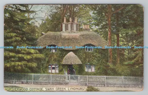 R805001 Lyndhurst. Northerwood Cottage. Schwanengrün. Postkarte