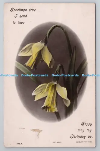 R805059 Grüße wahr, die ich dir sende. Alles Gute zum Geburtstag. Narzissen. J.