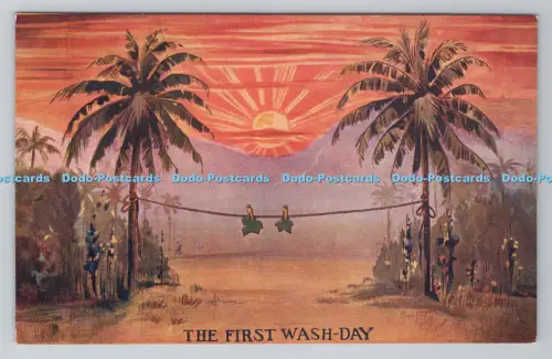 R806649 Der erste Waschtag. J.V.A