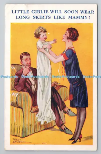 R806650 Little Girlie wird bald lange Röcke tragen wie Mammy. Kunst und Humor. Lon