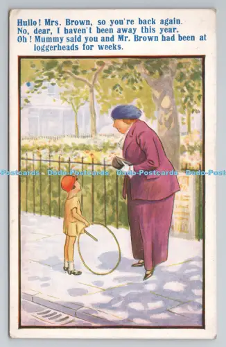 R806652 Hullo. Mrs. Brown. So sind Sie wieder da. Serie Burlington. Nr. 332