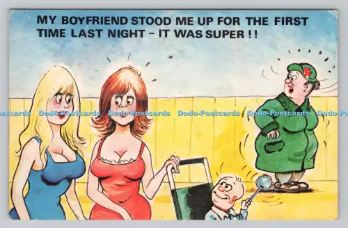 R810469 Mein Freund hat mich zum ersten Mal aufgehalten. Cardtoon Serie