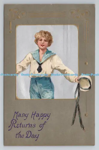 R806693 Viele glückliche Rücksendungen des Tages. Junge mit Hut. Wildt und Kray. London. Ser