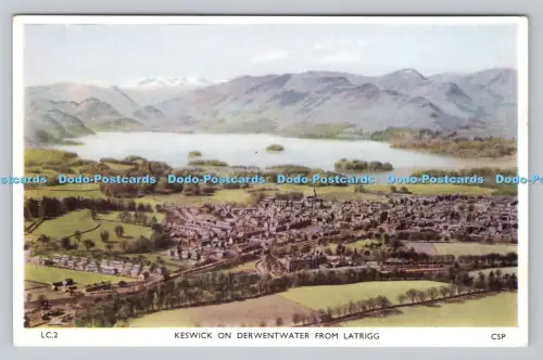 R810489 Keswick auf Derwentwater von Latrigg. Chadwick Studio Productions. Leeds