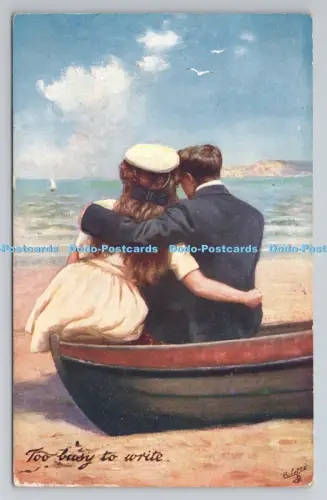 R806716 Zu beschäftigt zum Schreiben. stecken. Oilette. 9414. PM. Aberystwyth. 1910