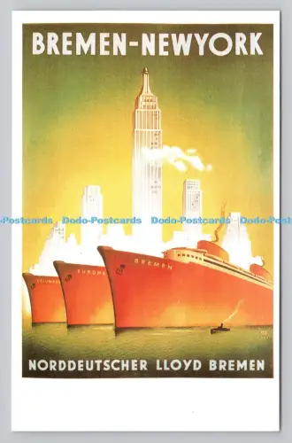 R810507 Bremen. New York. Norddeutscher Lloyd Bremen. Dalkeith Classic Poster Ca