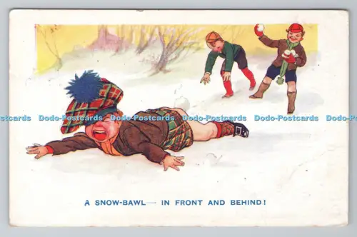 R806740 A Snow Bawl. Vorne und hinten. Kunst und Humor. London. Mirthful Serie