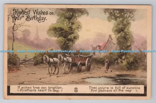 R805233 Herzliche Wünsche zum Geburtstag. Pferdekutsche. Gesamte britische Pr