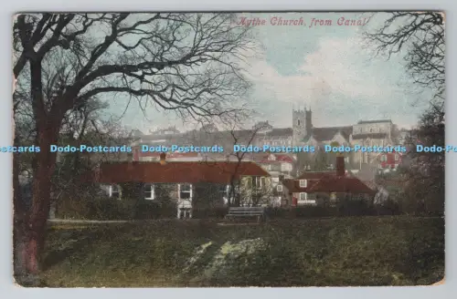 R805251 Hythe Kirche vom Kanal. W. S. Paine. 1218. PM. Kingston on Thames. 1904