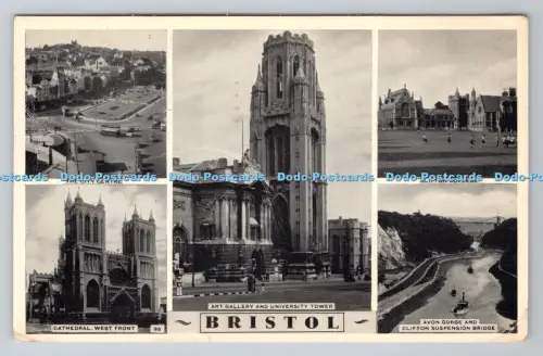 R805276 Bristol. Kunstgalerie und Universitätsturm. 1958. Multi View