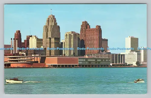 R810644 Detroit. Michigan. Skyline von Detroit River. Plastichrome von Colourpicture.
