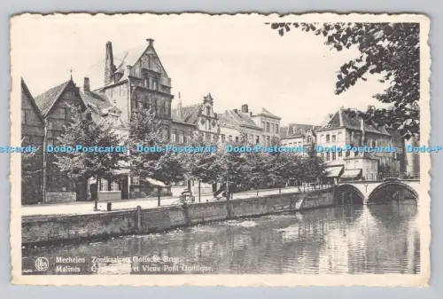R808622 Mechelen. Zoutkaai en Gotische Brug. Ern. Nels Thill