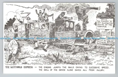 R805331 The Southwold Express. Der Motor springt die Schienen wegen zu hoher Geschwindigkeit