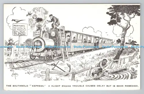 R805333 The Southwold Express. Ein leichtes Motorproblem verursacht Verzögerung, ist aber bald