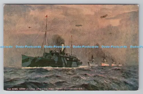 R805342 Der König Orry in der Schlange, als die deutsche Flotte kapitulierte. Isle of Man R.M.S