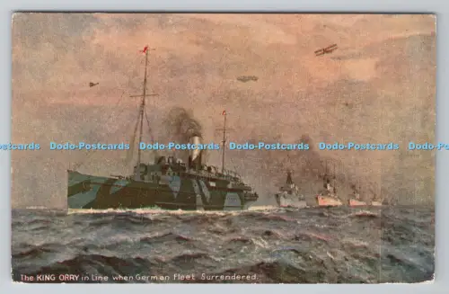 R805343 Der König Orry in der Schlange, als die deutsche Flotte kapitulierte. Isle of Man R.M.S