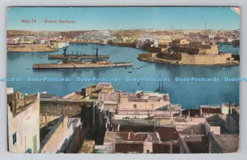 R805357 Malta. Grand Harbour. Postkarte