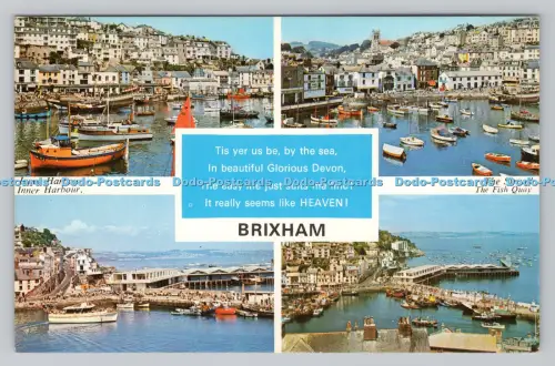 R806938 Brixham. Innenhafen. Ashton Reed. Europa Karten. Multi View