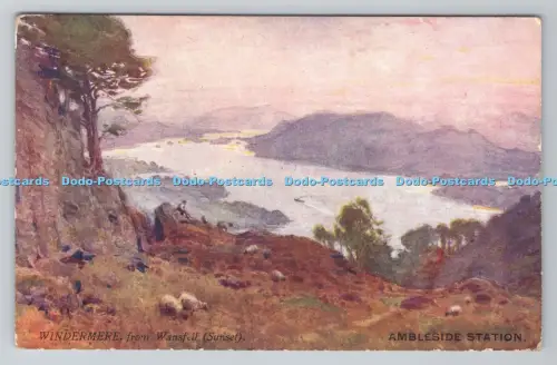R805374 Windermere von Wansfell. Sonnenuntergang. stecken. Furness Railway. Serie. 1