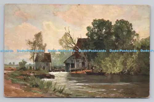 R807017 Blick auf See und Häuser. Serie. 1095. K. und B. D