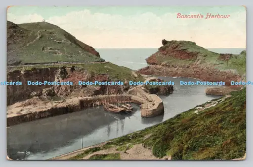 R807020 Boscastle Harbour. Serie Valentine. 1910