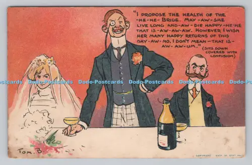 R807034 Ich schlage die Gesundheit der Braut vor. Davidson Bros. Pictorial Post C