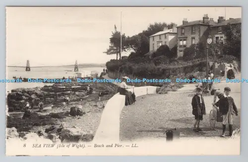 R805459 Isle of Wight. Meerblick. Strand und Pier. LL. 8