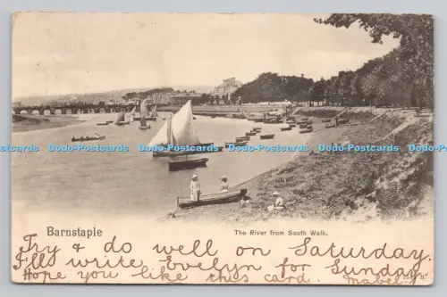 R807039 Barnstaple. The River From South Walk. Pfau. PM. Parracombe