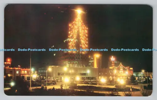 R810826 Monterrey. N.L. Mexico. Nachtansicht Saragossa Platz. Delfino Oliva