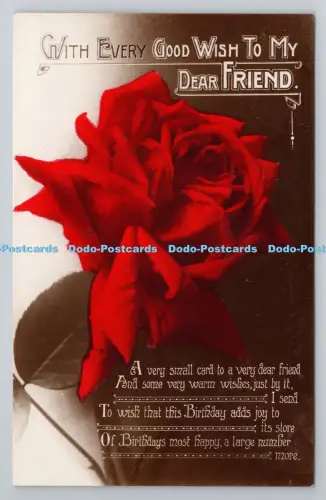 R805467 Mit jedem guten Wunsch an meinen lieben Freund. Rose. RP