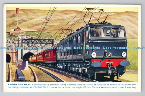 R805475 British Railways. Eine leistungsstarke Elektrolokomotive, die Woodhead Tunnel verlässt